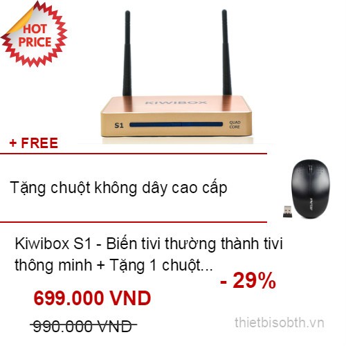 KIWIBOX S1 + TẶNG CHUỘT KHÔNG DÂY CAO CẤP