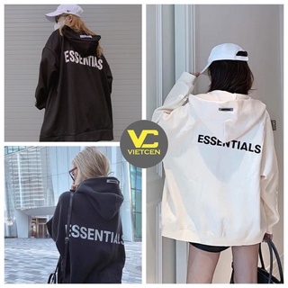 Áo khoác chất nỉ unisex essen áo khoác jacket có mũ hàn quốc_vietcen