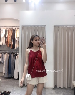 Áo cổ yếm dập ly