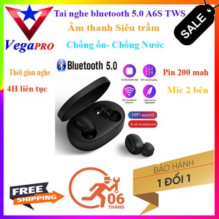 [MỚI 2020]-Tai Nghe bluetooth True Wireless-A6S TWS VEGA PRO công nghệ Siêu trầm Chống ồn-Chống nước-Có Micro