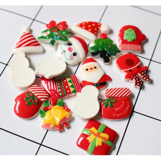 sticker dép crocs ( tết, noel ) jibbitz crocs 3D đá xịn chủ đề tết, noel , giáng sinh trang trí dép,