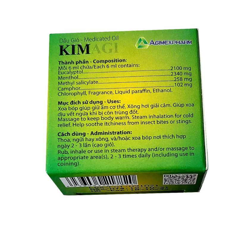 Freeship 01 chai Dầu gió Kim Agi 6ml