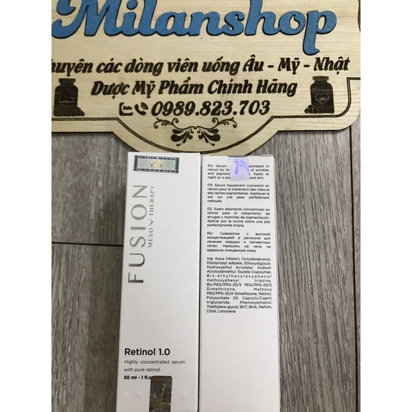 [Hàng Chính Hãng] Kem chống lão hoá mờ nám, tàn nhang Fusion Retinol 1.0 Meso Therapy 30ml