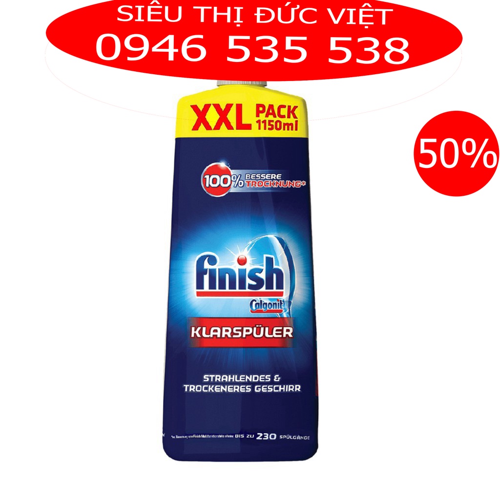 Nước làm bóng chén bát Finish 1150ml trợ xả chuyên dụng