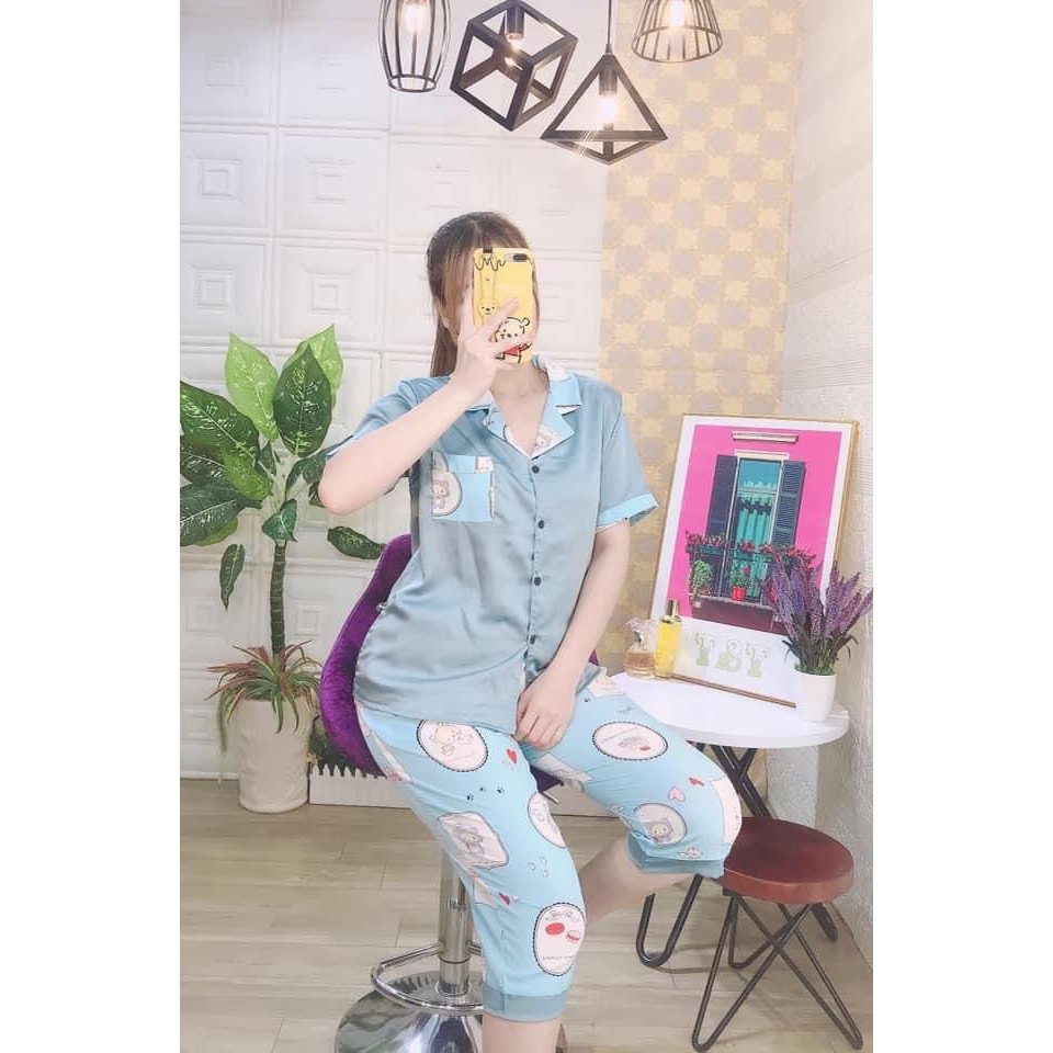 Pizama lụa satin phối lững | BigBuy360 - bigbuy360.vn