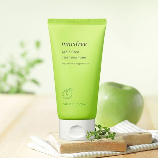 (Mẫu mới) Sữa rửa mặt táo xanh Innisfree apple seed deep cleansing foam 150ml