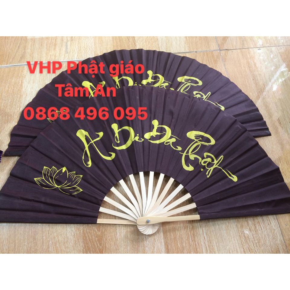 QUẠT VẢI THƯ PHÁP CAO CẤP (rộng 60cm)