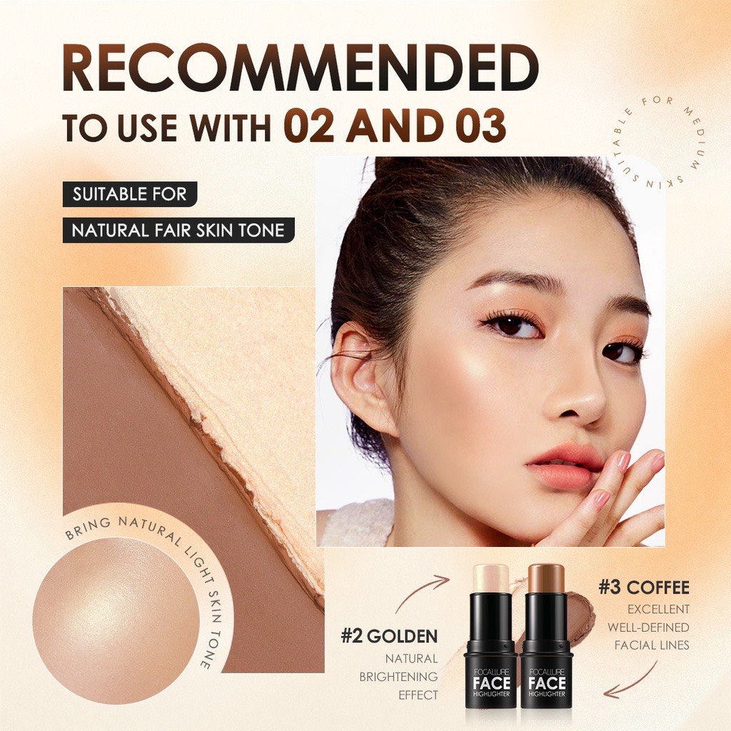 Kem bắt sáng HIGHLIGHT /tạo khối FOCALLURE gồm 4 tông màu tùy chọn 6g