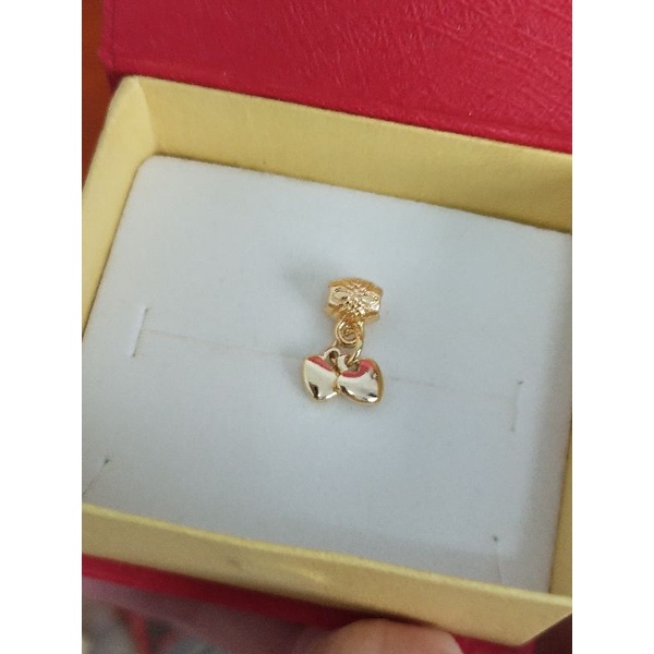 Charm Ống Luồn 2 Trái Tim Xâu Vòng