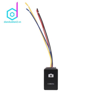 Công Tắc Bật / Tắt Đèn Led Xanh Dương 33x22mm 12v Cho Xe Toyota Đen