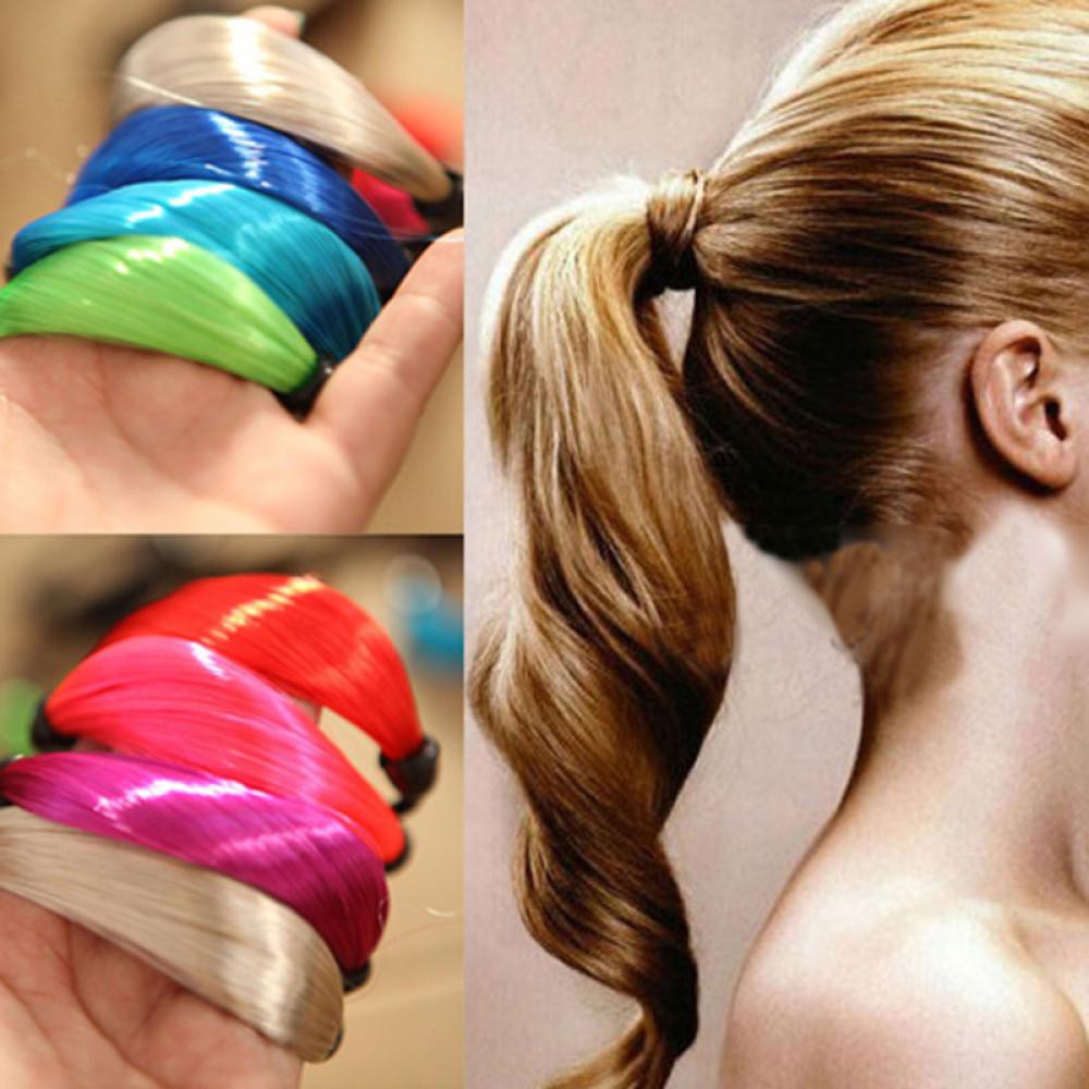 New Straight Hair Band Elastic Ponytail Holder