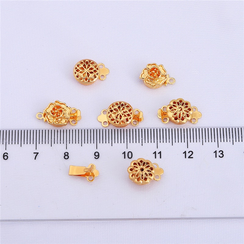 Bộ móc cài hoa bằng đồng cho vòng cổ &amp; vòng tay thủ công