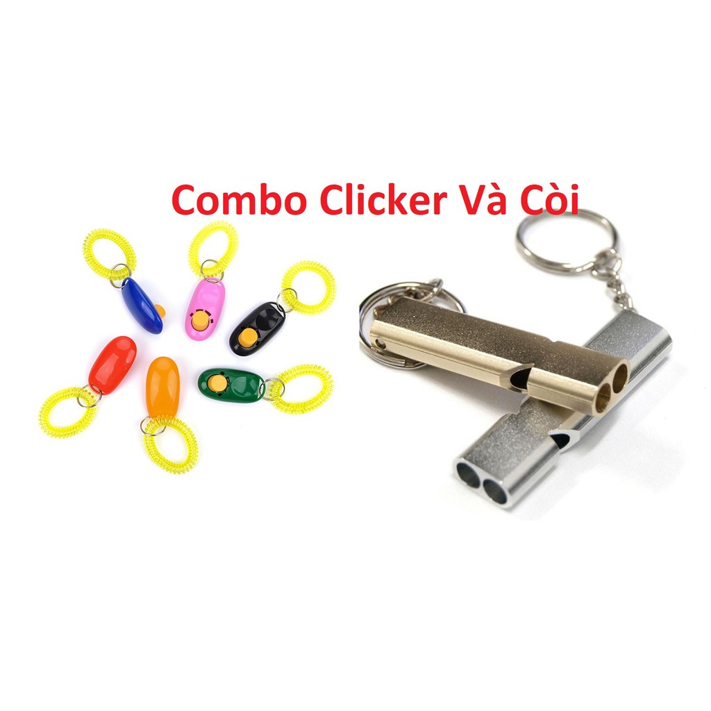Combo Clicker Và Còi Huấn Luyện Cho Chim Săn, Vẹt, Chó, Mèo...