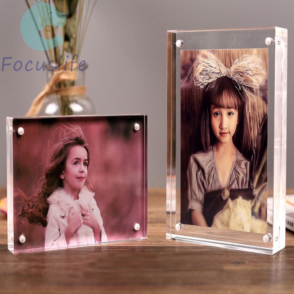 Giá đỡ khung ảnh bằng acrylic trong suốt có nam châm dùng để bàn trang trí
