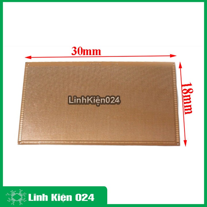 Phíp Đồng Lỗ - Bảng Mạch Đục Lỗ Sẵn PCB Nâu - Kích Thước 18x30cm