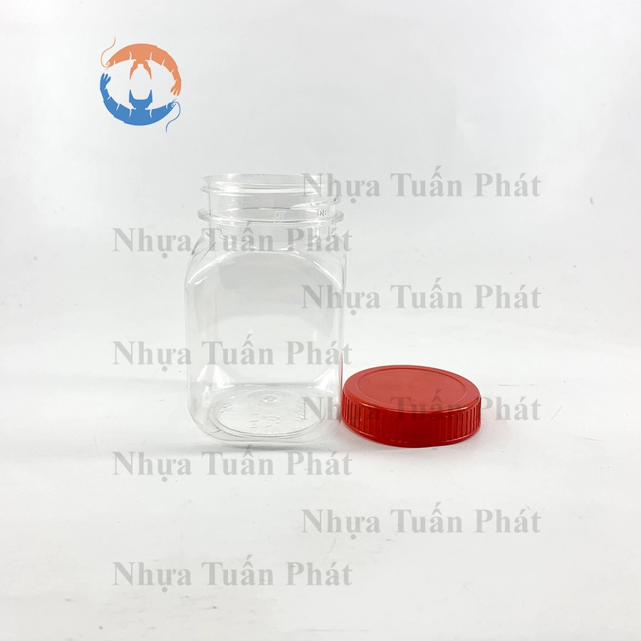 24 hũ nhựa vuông Duy Tân 150g~135ml nắp đỏ mã 246