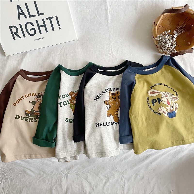 Áo Thun Raglan In Họa Tiết Hoạt Hình Phong Cách Nhật Bản 2022 Cho Bé