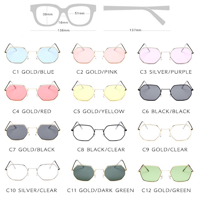 【Ready Stock】INS Fashion Metal Frame Small Sunglasses Women/Men UV400 Protection