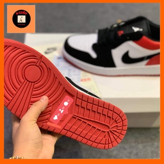 Giày sneaker đen đỏ, giày thể thao đen đỏ cổ thấp