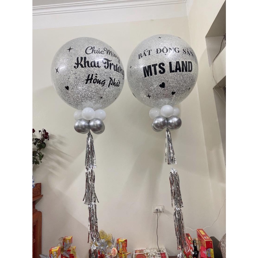 Bóng Jumbo in tên+Tên trong suốt khổng lồ kèm rắc nhũ và in chữ HN98