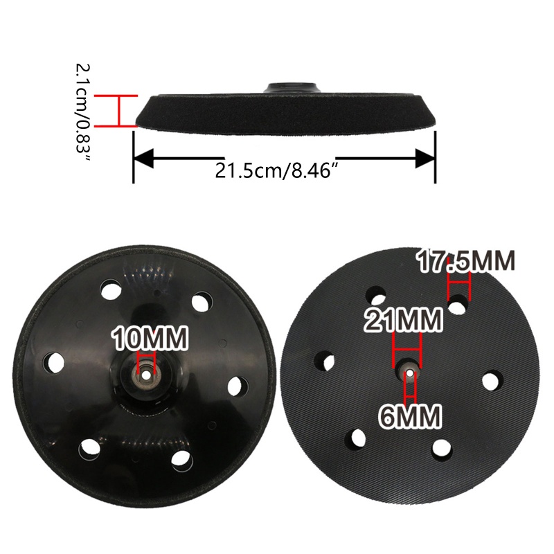 Đĩa Đánh Bóng Điện 6 Lỗ 9 Inch 215mm Chuyên Dụng