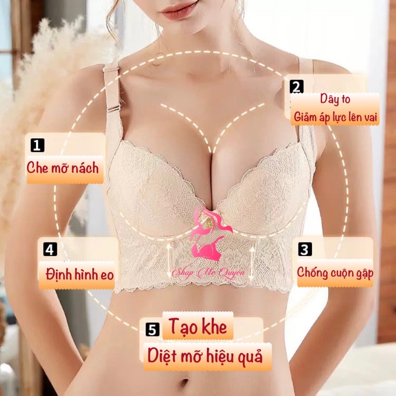 Áo ngực bản to che mỡ lưng , Áo bra corset không gọng nâng ngực chống chảy xệ