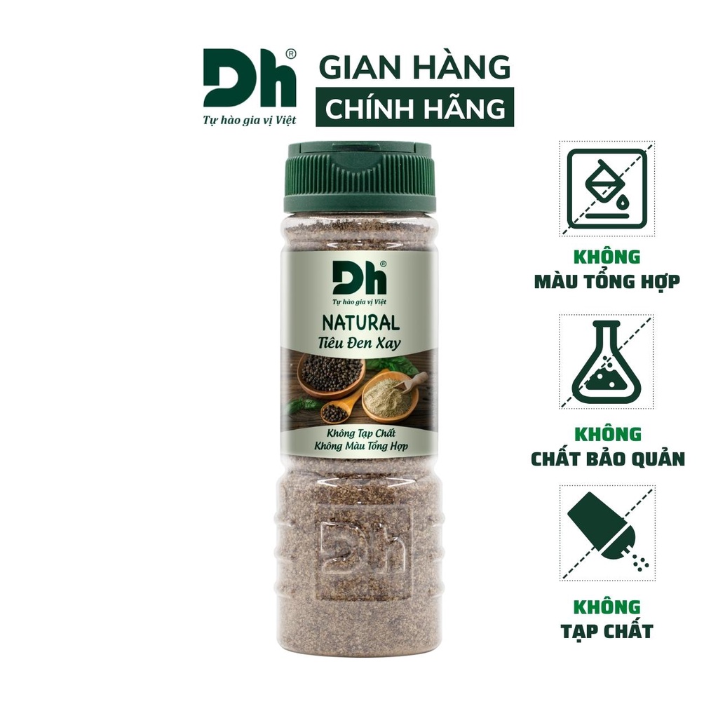 Tiêu đen xay nguyên chất Natural DH Foods chế biến thực phẩm 45gr/80gr - DHGVT28