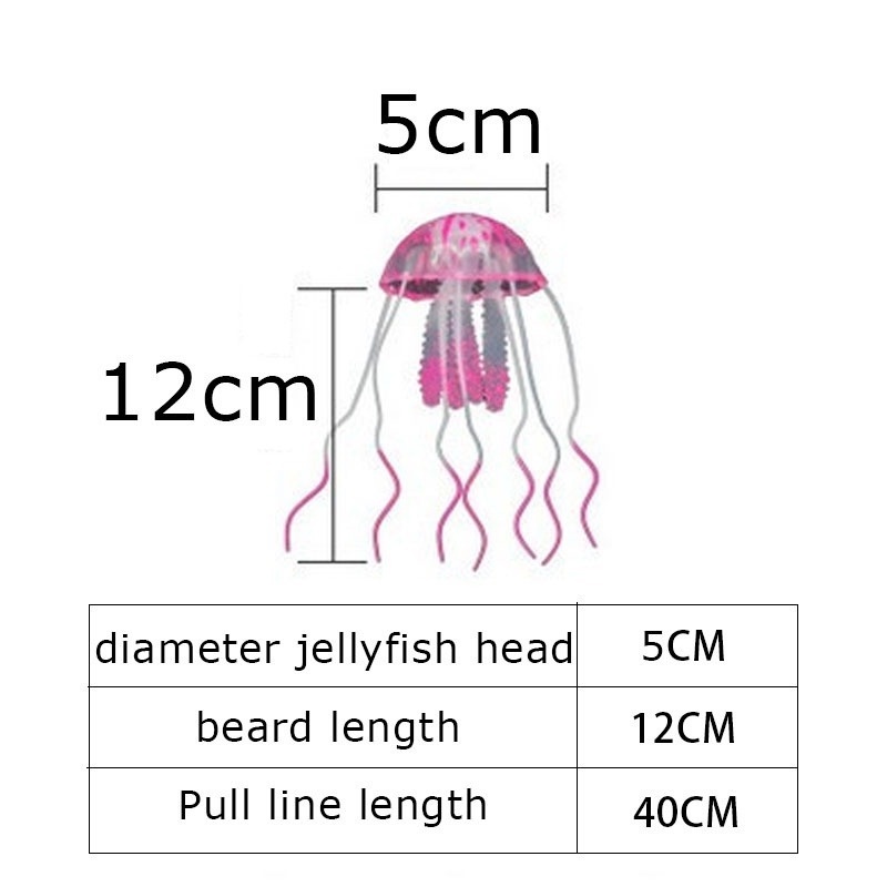 Sứa Silicone Nhân Tạo Màu Huỳnh Quang Dùng Trang Trí Bể Cá