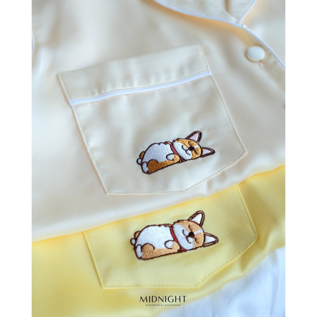 Đồ ngủ mặc nhà Pyjamas thêu hình Corgi - Midnight Sleepwear | BigBuy360 - bigbuy360.vn