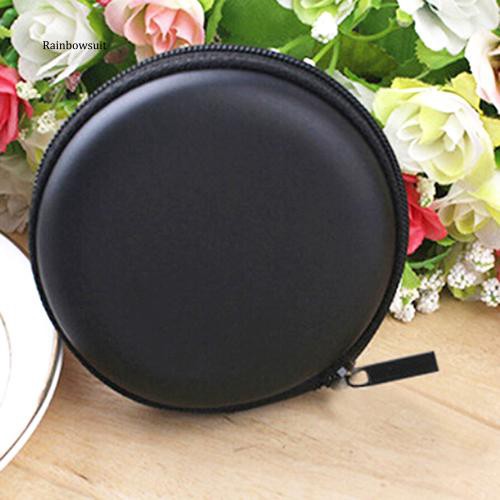 Túi đựng tai nghe dây cáp dạng tròn đen bền