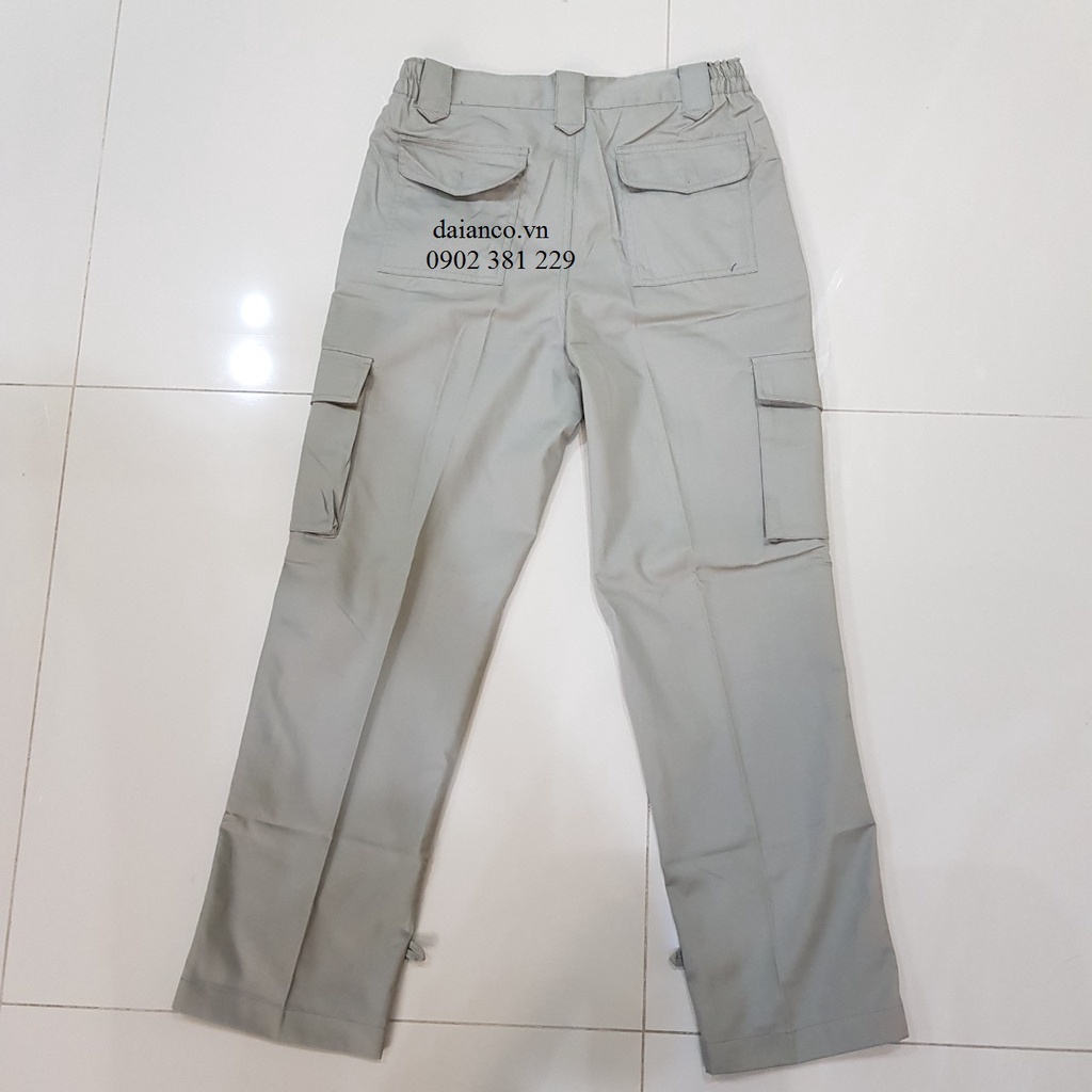 Quần áo bảo hộ lao động ghi phối xanh không xù lông, thoáng mát DA05