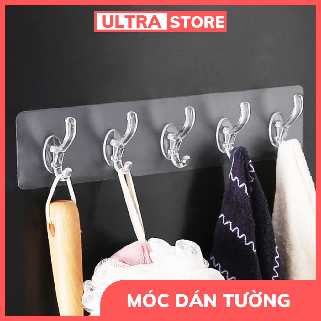 Móc dán tường chịu lực treo quần áo vật dụng nhà bếp nhà tắm đa năng, miếng dán tường siêu dính chịu lực cao