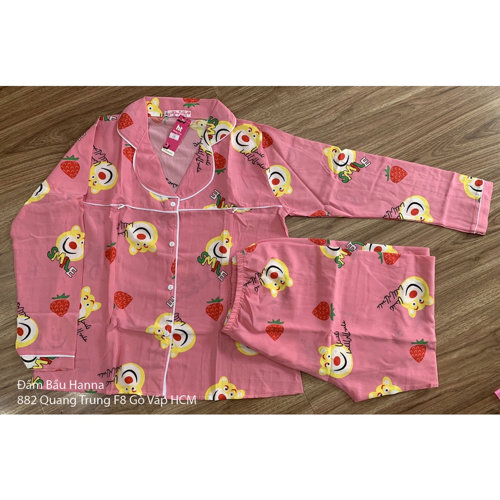 [SIZE 40-75KG] ĐỒ BẦU TAY DÀI QUẦN DÀI MẸ MẶC BẦU VÀ SAU SINH HANNA, CÓ KHÓA CỞI BÉ TY, VẢI LỤA 1 LỚP CO DÃN NHẸ, MỀM MÁ