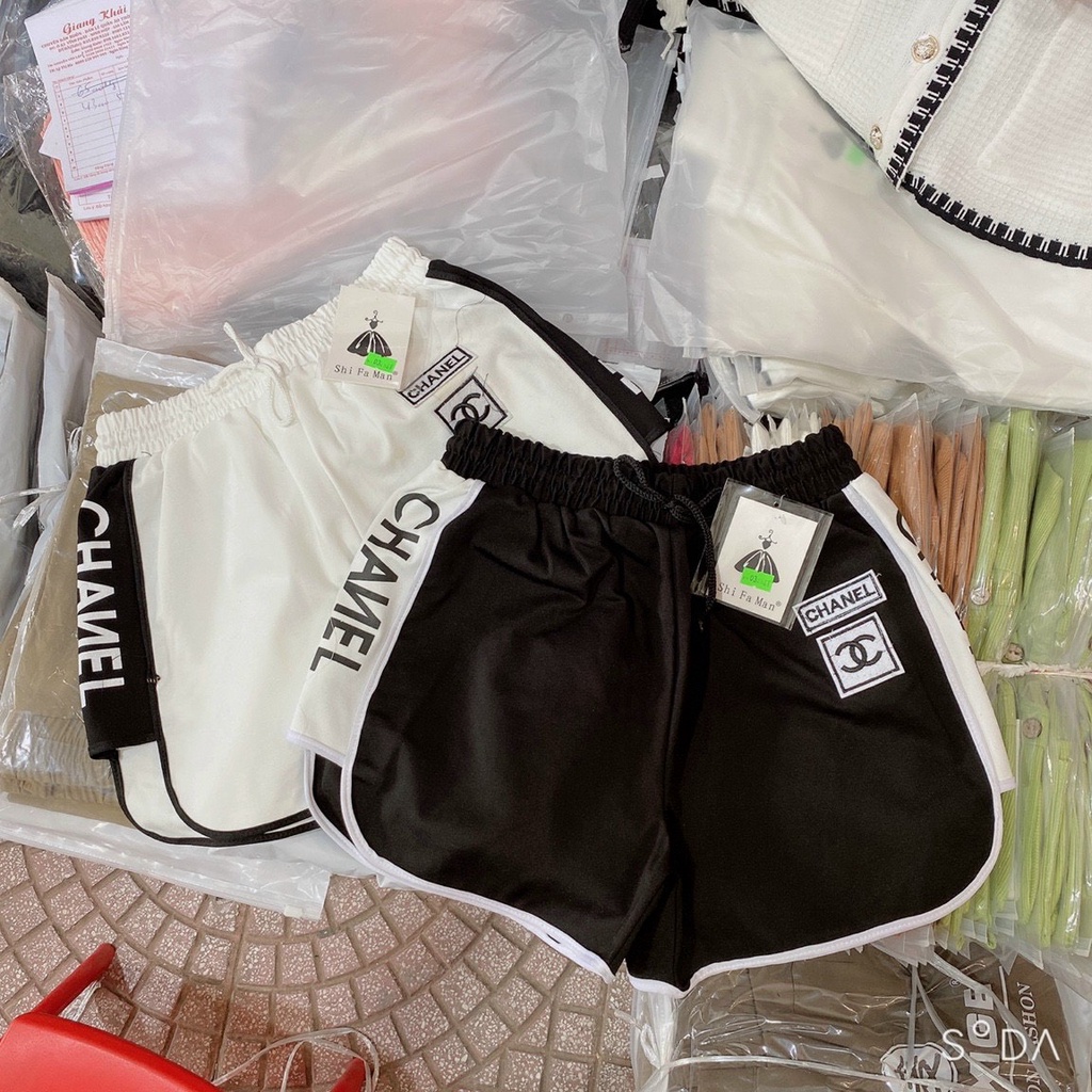 Quần short cotton thêu chữ X