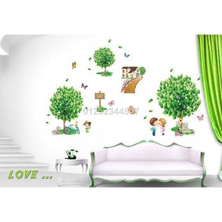 Decal dán tường 3 cây xanh