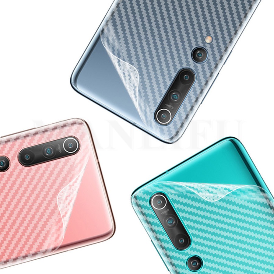 1PCS 3D Clear Back Carbon Fiber Film For Xiaomi Mi Note 10 Lite A3 Matte Screen Protector on Redmi Note 9s 8T 8 7 8 10 Pro