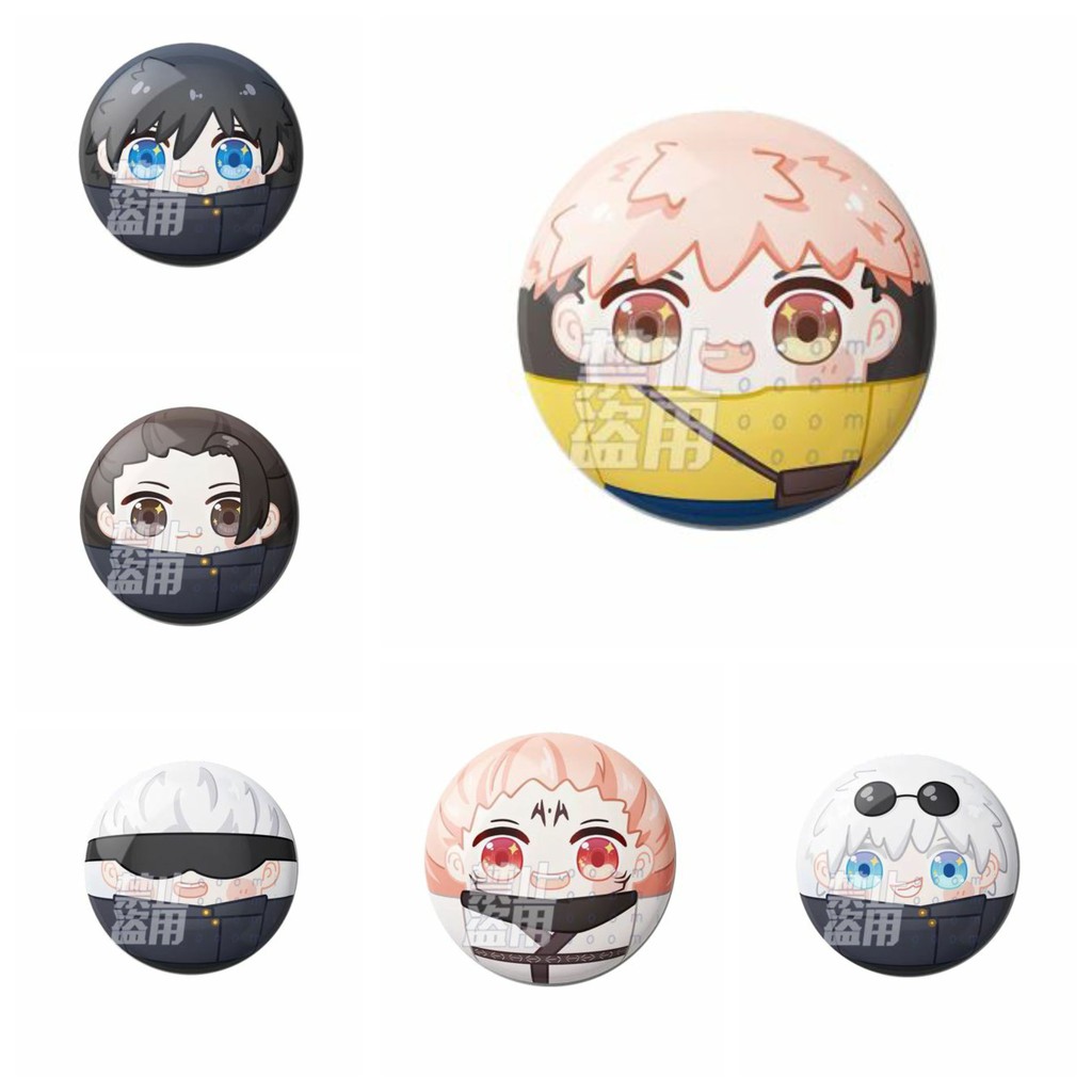 Huy hiệu cài áo IN HÌNH Jujutsu Kaisen Chú thuật hồi chiến anime chibi dễ thương tiện lợi m10
