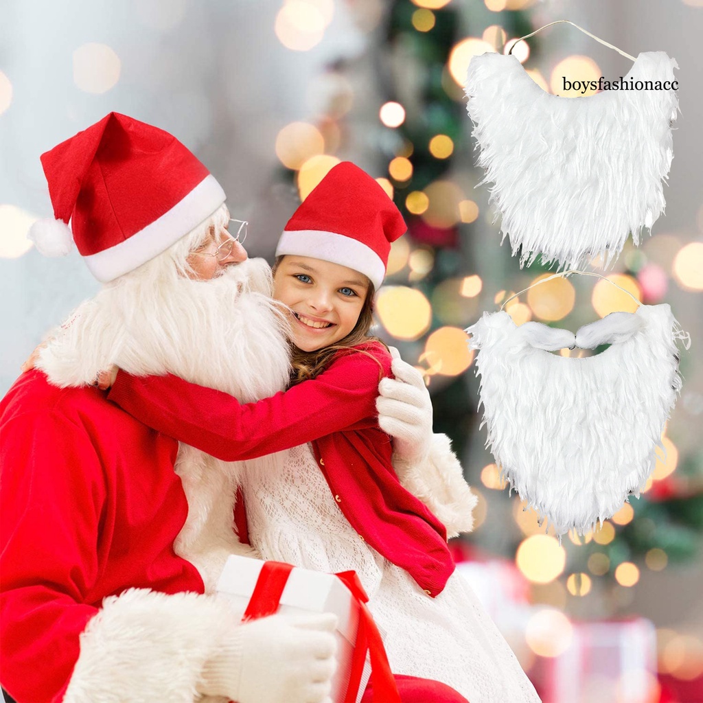Bộ Râu Giả Xoăn Mềm Mại Co Giãn Hóa Trang Ông Già Noel Cho Người Lớn / Trẻ Em Biểu Diễn Giáng Sinh