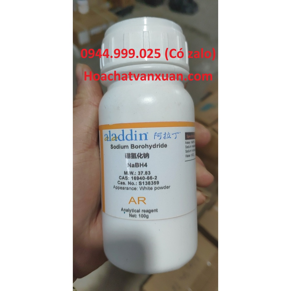 Hoá chất SODIUM BOROHYDRIDE - NABH4 - ALADDIN lọ 100g 13762-51-1