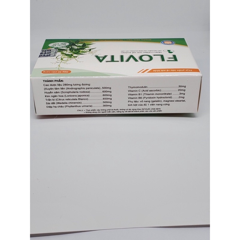 Tăng cường sức đề kháng FLOVITA - Xuyên tâm liên, Thymomodulin, Vitamin C -Giúp giảm nguy cơ viêm đường hô hấp