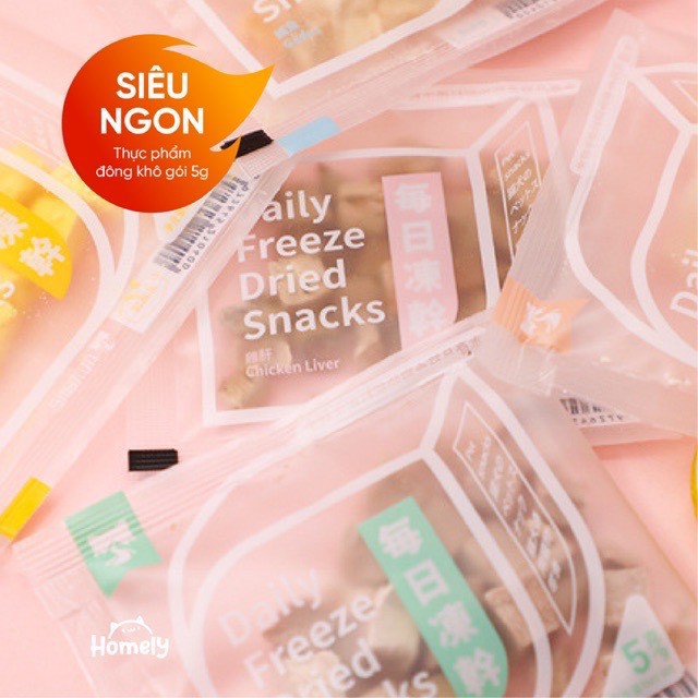 [ SIÊU NGON THỨC ĂN SẤY KHÔ CHO CHÓ MÈO ] Thức ăn đông khô cho thú cưng 5Gr