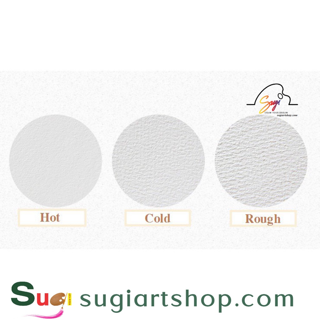 -Giấy baohong 100% cotton 300gsm vân Rough/Hot/Cold press-