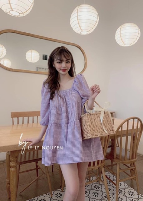 BÁN SỈ VÁY ĐẦM SUÔNG CỔ VUÔNG