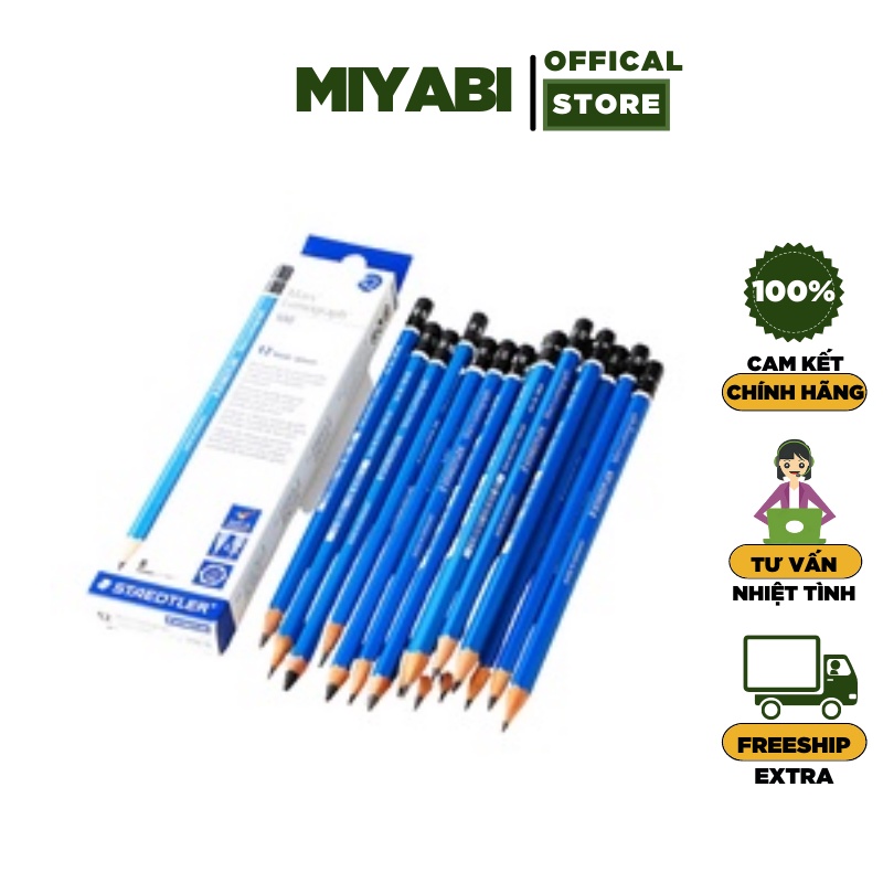 Bút chì đức 2b lục giác STAEDLER ngòi mềm - Bút chì gỗ cao cấp - MIYABI STORE