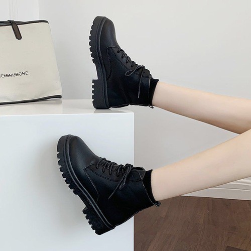 Giày boots nữ cổ cao đen ulzzang có lót lông cao 3cm (ảnh thật) | BigBuy360 - bigbuy360.vn