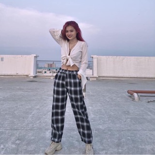 [HÌNH_THẬT_CUỐI]Quần caro pants basic ( đen-đỏ)