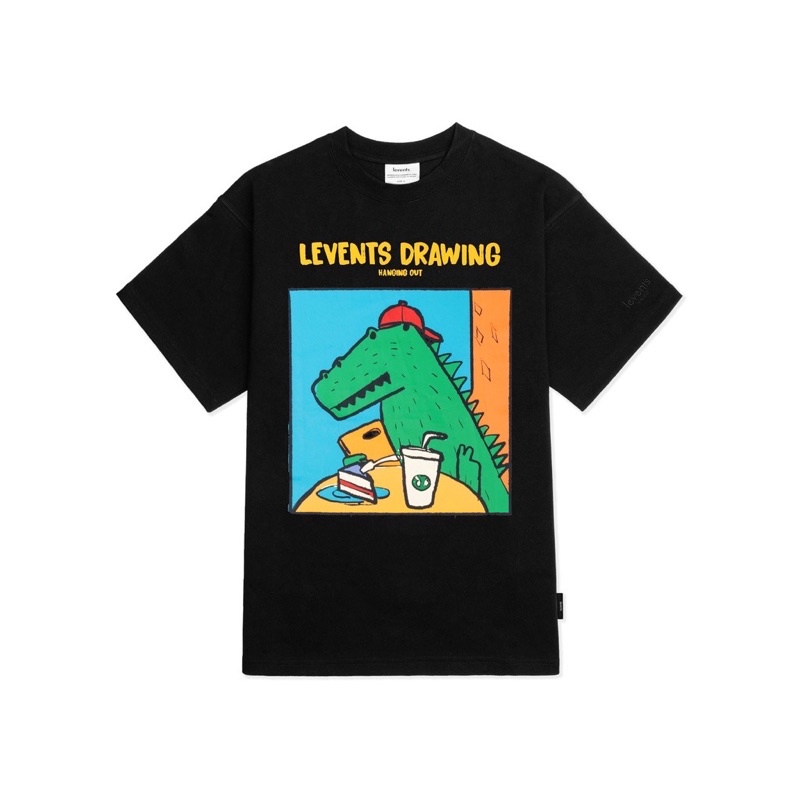 Áo thun LEVENTS Funny Crocodile unisex nam nữ / Đen - Xanh