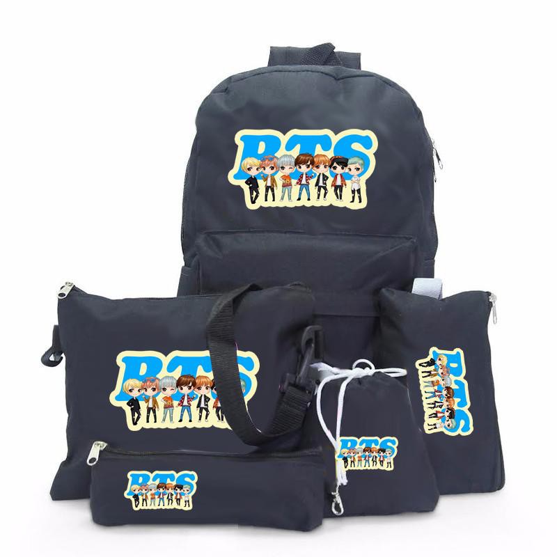Set 5 Món Balo fan BTS-Balo Teen-Đi Học-Đi Chơi