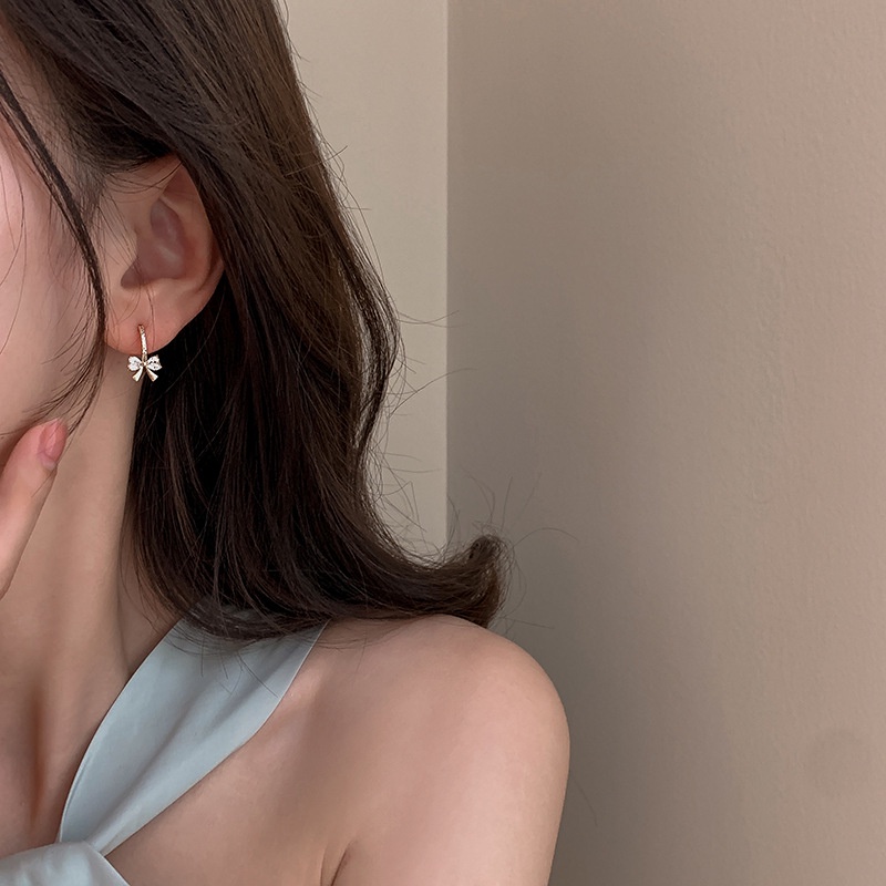 Bông tai nữ bạc 925 hình nơ tiểu thư sang chảnh SHE BY SHE - K102