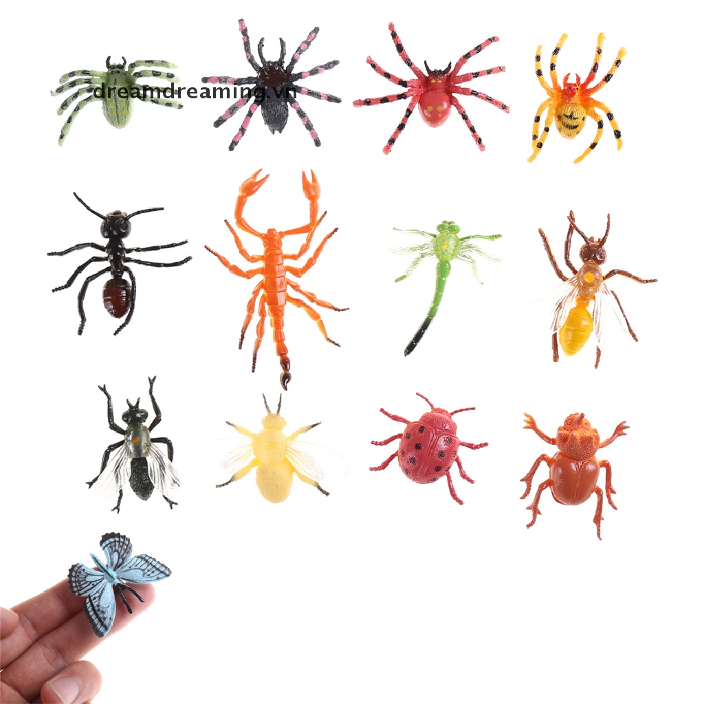 Bộ 12 Mô Hình Côn Trùng Bằng Nhựa Độc Đáo
